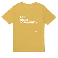 T-shirt: ART – NOISE – COMMUNITY (Mango)