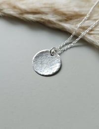 Image 4 of Hammered sterling silver disc necklace