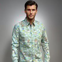 Camisa flores silvestres verde agua
