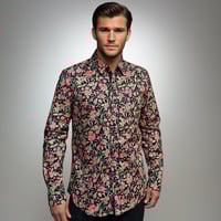 Camisa rosas mil negra