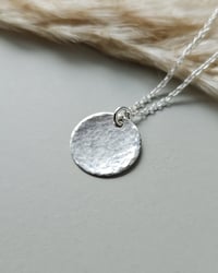 Image 1 of Hammered sterling silver disc necklace
