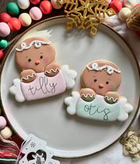 Image 2 of Personalised Gingerbread man - pink (leave name in notes at checkout)