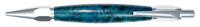 Vertex Click Pencil in Chrome Finish with Stabilized Box Elder Burl Dyed Blue Body