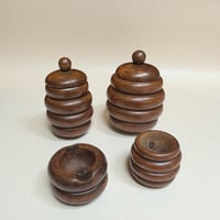 Image 1 of Nécessaire de fumeur Art Déco en bois tourné - 1930 - Boîtes en bois tourné cendrier Art déco