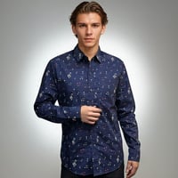 Camisa notas colores azul