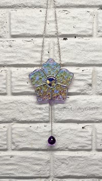 Image 4 of Gem Flower - Dichroic Florentine w/Hanging Gem