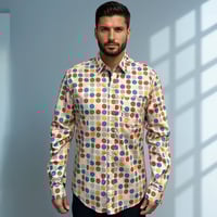 Camisa círculos beige