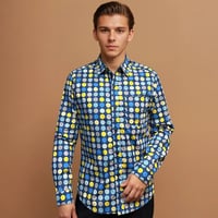 Camisa círculos azul