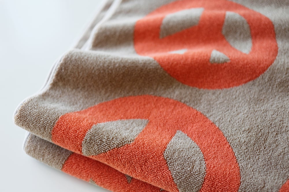 Image of PEACE Towel <div> Orange & Sand</div>