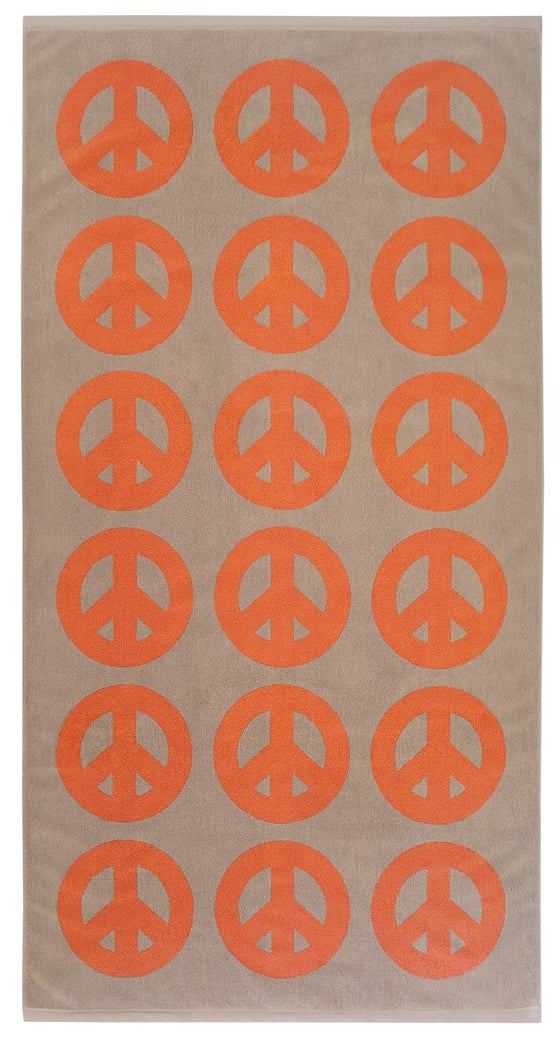 Image of PEACE Towel <div> Orange & Sand</div>
