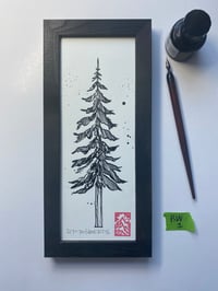 Image 1 of Original ink tree 1 Black Wooden Frame