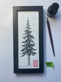 Image 1 of Original ink tree 2 Black Wooden Frame