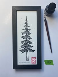 Image 1 of Original ink tree 3 Black Wooden Frame