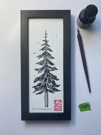 Image 1 of Original ink tree 4 Black Wooden Frame