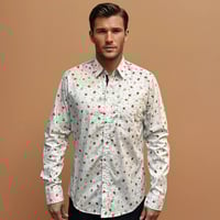 Camisa fresas y margaritas blanca