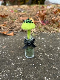 Image 1 of Green Mushroom In Glass Bottle