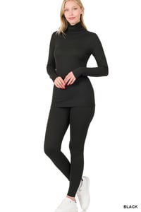 Image 1 of Mock Neck DIVA Top & Leggings Set