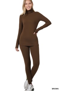 Image 2 of Mock Neck DIVA Top & Leggings Set