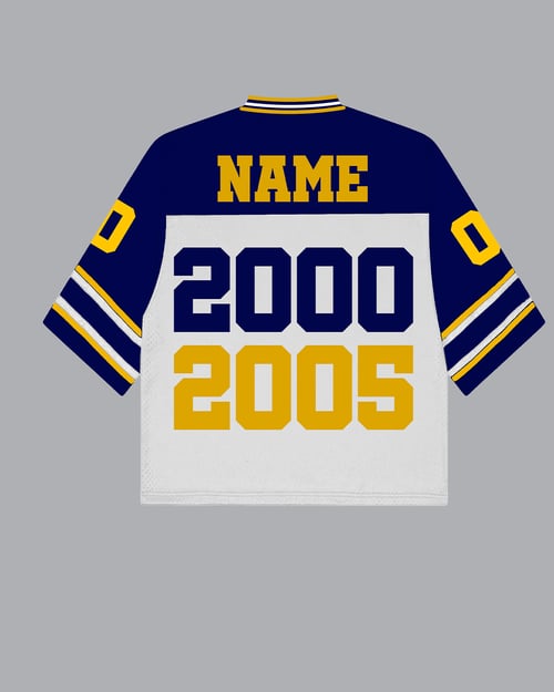 Image of Murphy Oversized Jersey in White & Blue