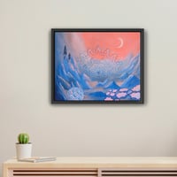Image 1 of "Crescent Moon at Dawn" Archival Stretched Canvas Print