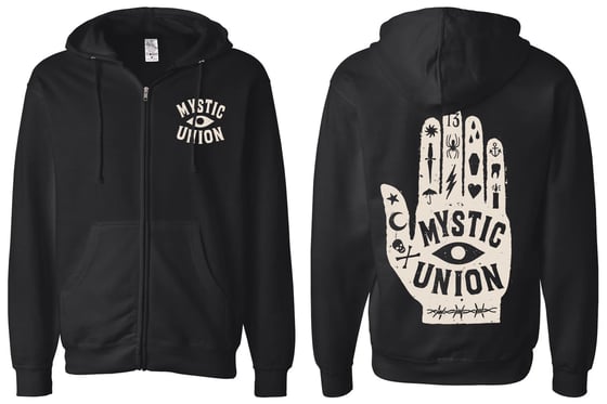 Image of Mystic Union Hand Symbols - Full Zip Hooded Sweatshirt