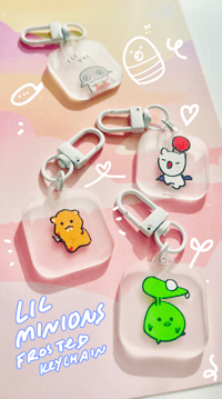 Image 1 of ffxiv lil minions frosted keychain