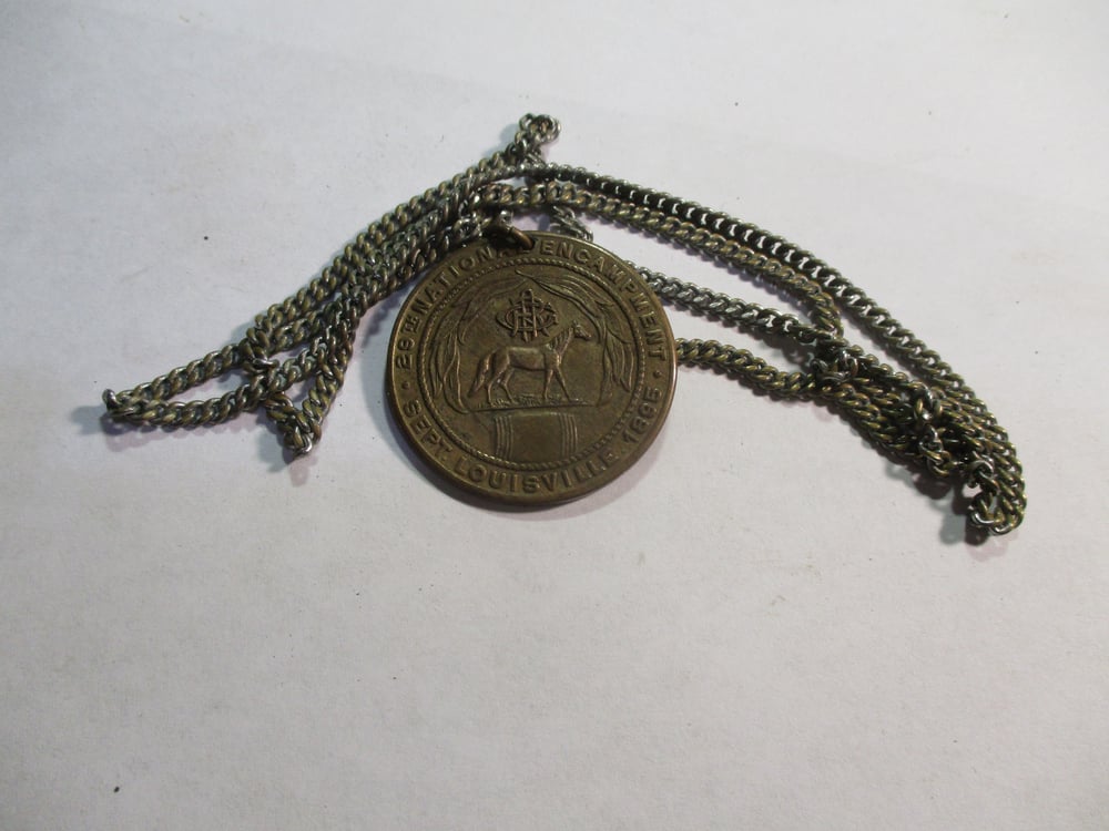 #180-CIVIL WAR SALE: INTERESTING UNIFACE GAR MEDAL, LOUISVILLE 1895 ENCAMPMENT