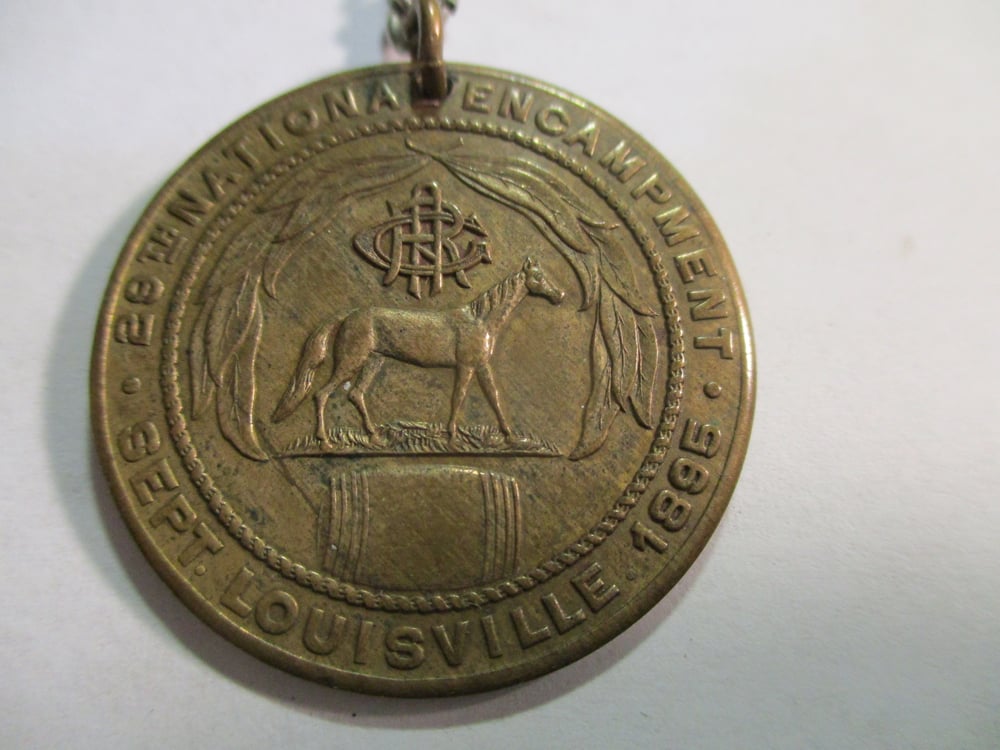 #180-CIVIL WAR SALE: INTERESTING UNIFACE GAR MEDAL, LOUISVILLE 1895 ENCAMPMENT