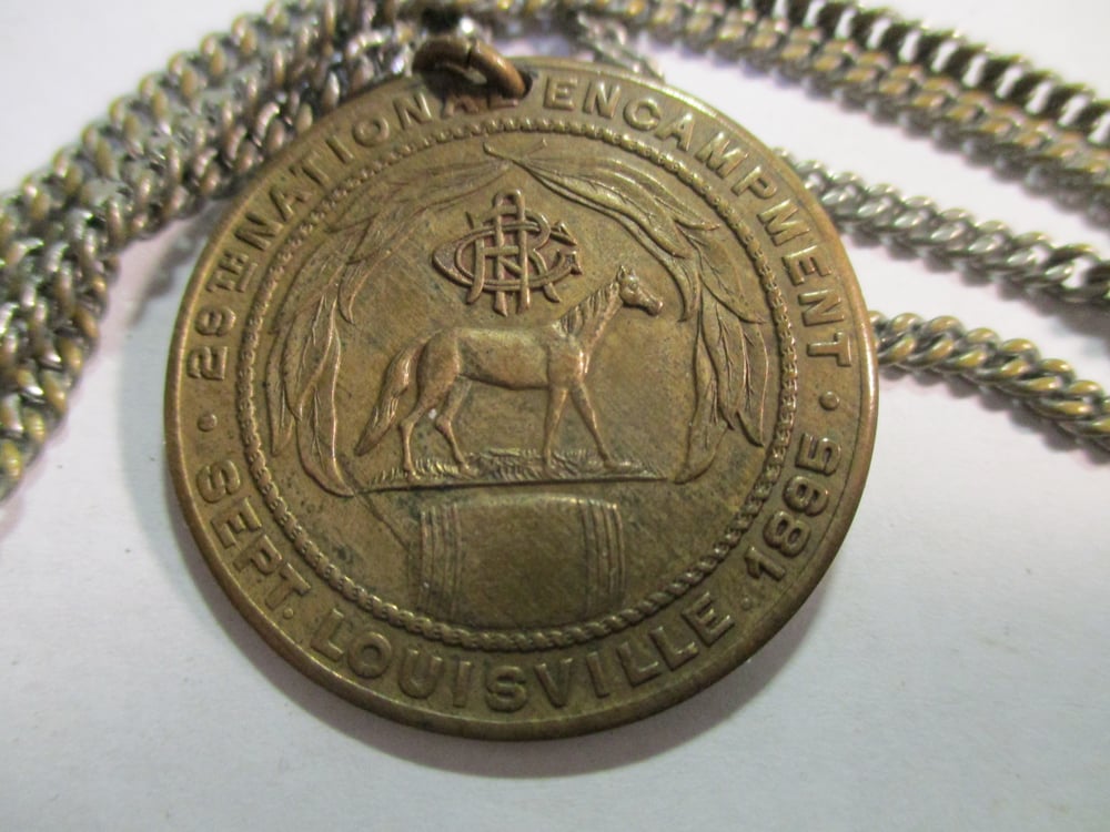 #180-CIVIL WAR SALE: INTERESTING UNIFACE GAR MEDAL, LOUISVILLE 1895 ENCAMPMENT