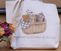 Image 1 of Books & Coffee Basket Tote Set