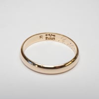Image 5 of Antique 14k Yellow Gold Wedding Band with Engraving Dated 1922