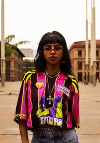 Image 1 of HELLO BITCHY FOOTBALL SHIRT