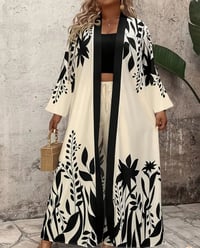 Image 1 of Black and White Floral 2 piece Set