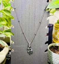 Image 2 of Enchanted Snake Necklace - Black/Silver with Lavender Rose