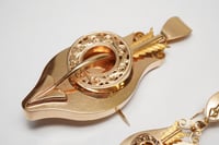 Image 3 of RARE 18k Rose Gold Georgian Era Italian Fabricated Earrings and Pendant, Brooch Set in Original Box