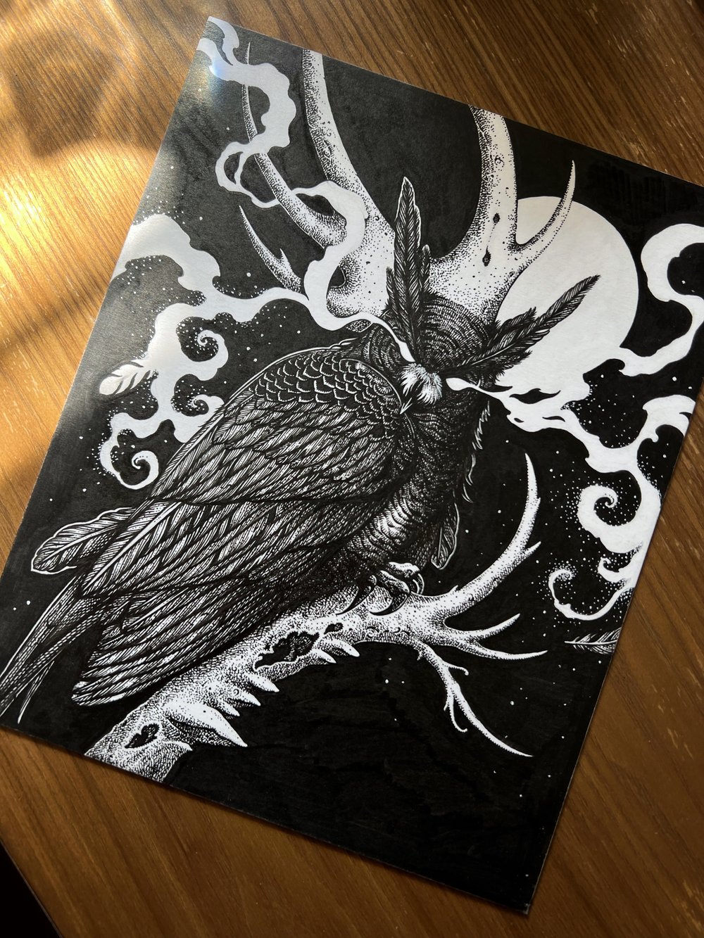 Image of Blackbraid (Owl) - Original Art