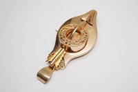 Image 10 of RARE 18k Rose Gold Georgian Era Italian Fabricated Earrings and Pendant, Brooch Set in Original Box