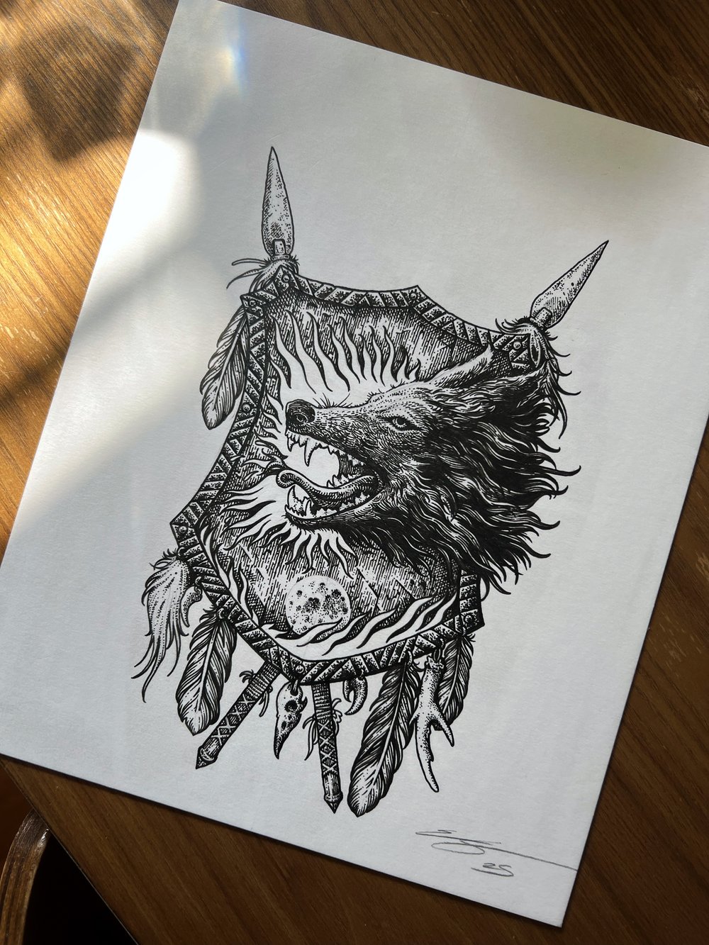 Image of Blackbraid (Wolf) - Original Art