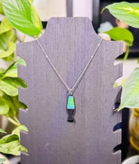 Image 2 of Lava Lamp Necklace - Black with Blue/Green