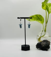 Image 1 of Marbled Mushroom Earrings - Sky Blue/Opal