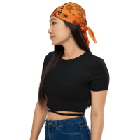 Image 2 of DOC / Prison Orange Bandana - Black on Orange