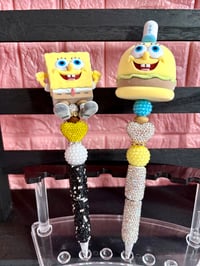 Image 1 of SpongeBob square pants bling beaded pens 