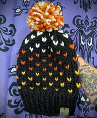 Candy corn hearts beanie