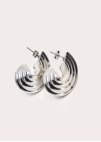Image 1 of PRETTY LITTLE THING- SILVER CHUNKY RIBBED HOOP EARRINGS