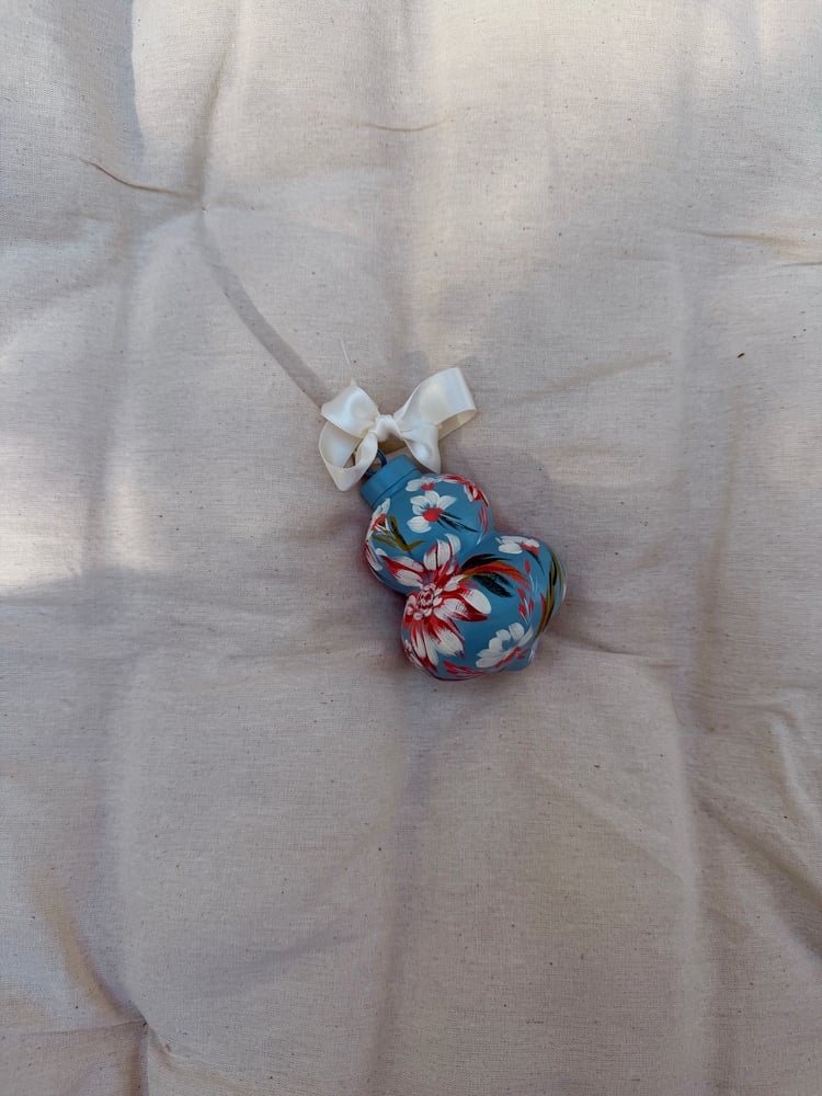 Image of Frosted Blue Dahlia Ornament