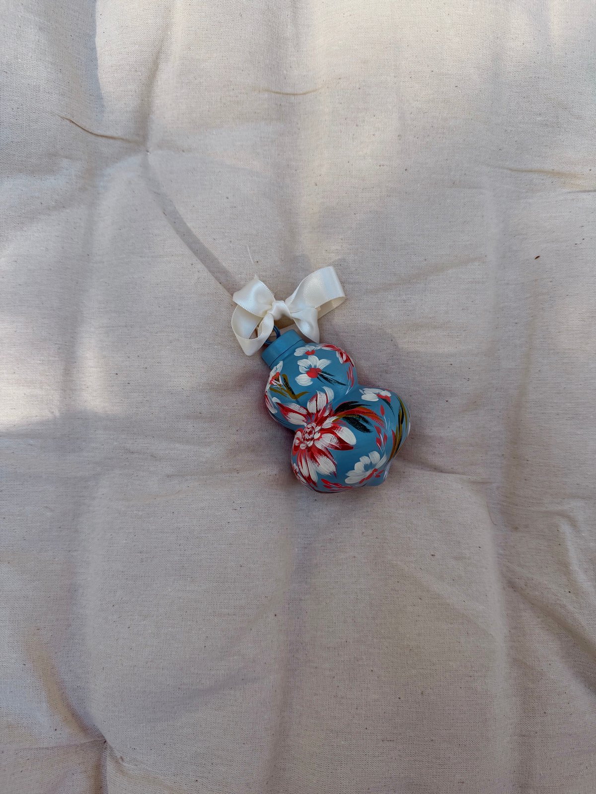 Image of Frosted Blue Dahlia Ornament