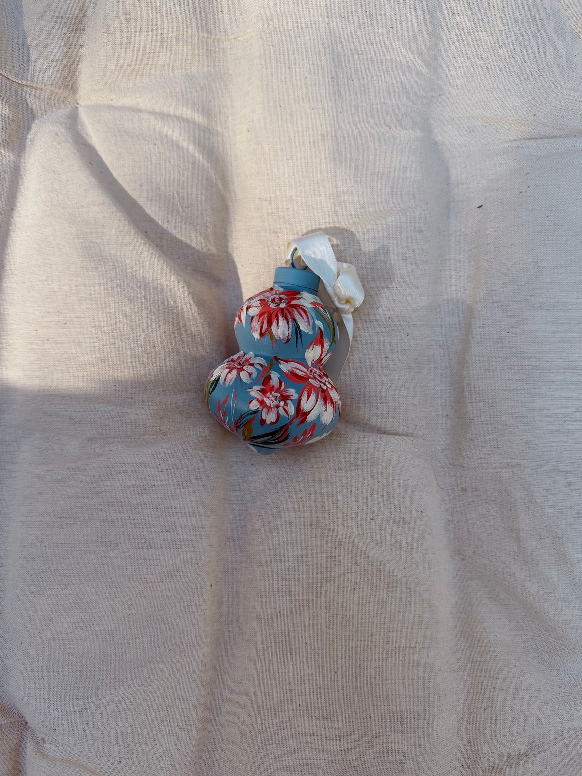 Image of Frosted Blue Dahlia Ornament