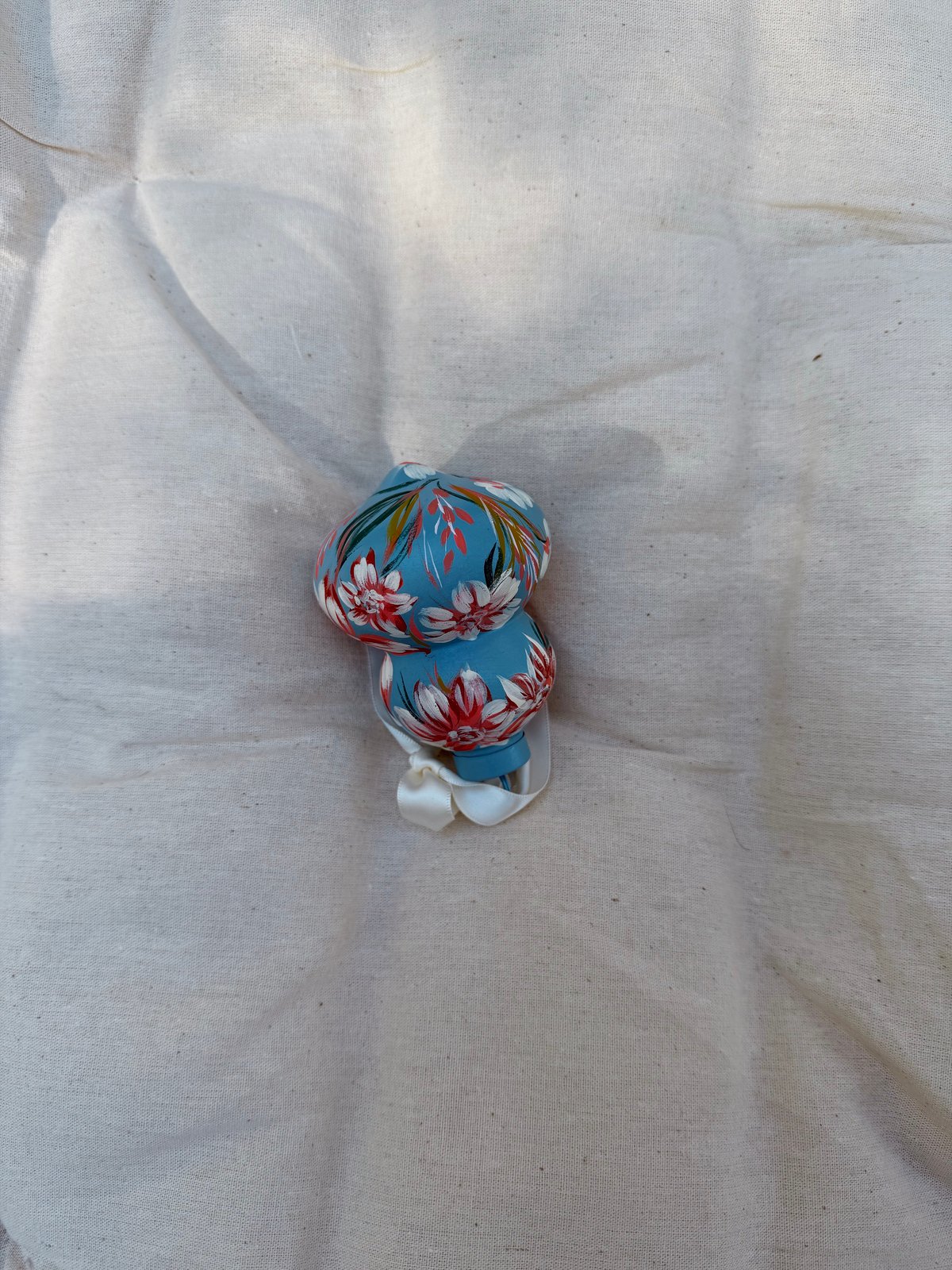 Image of Frosted Blue Dahlia Ornament