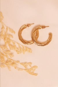 Image 1 of PRETTY LITTLE THING- TWIST HOOP EARRINGS