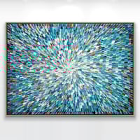Image 1 of 'Azure stellae 10' - 124x95cm, FRAMED in Natural Oak
